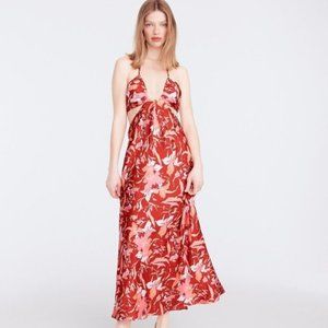 J. Crew HALTER CUTOUT DRESS IN LILY SWIRL size 8